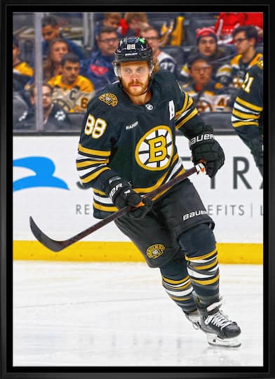 David Pastrnak Framed 20" x 29" Canvas Bruins Action-V 22.5" x 31.5"